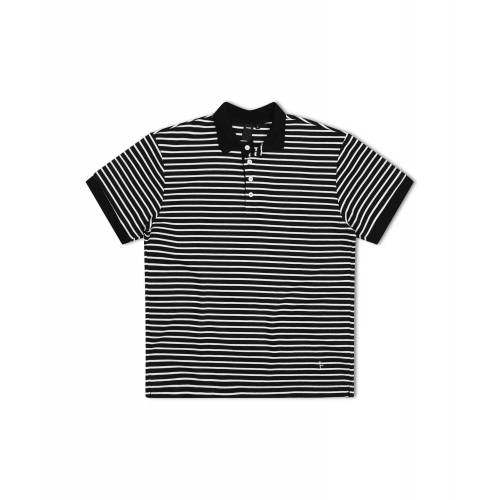 Former Uniform Striped SS Polo - Worn Black / White