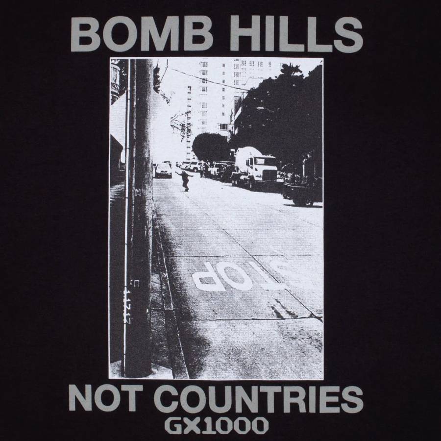 GX1000 Bomb Hills Not Countries T-Shirt - Black / Grey