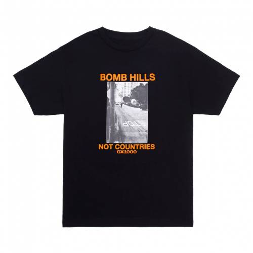 GX1000 Bomb Hills Not Countries T-Shirt - Black / Orange