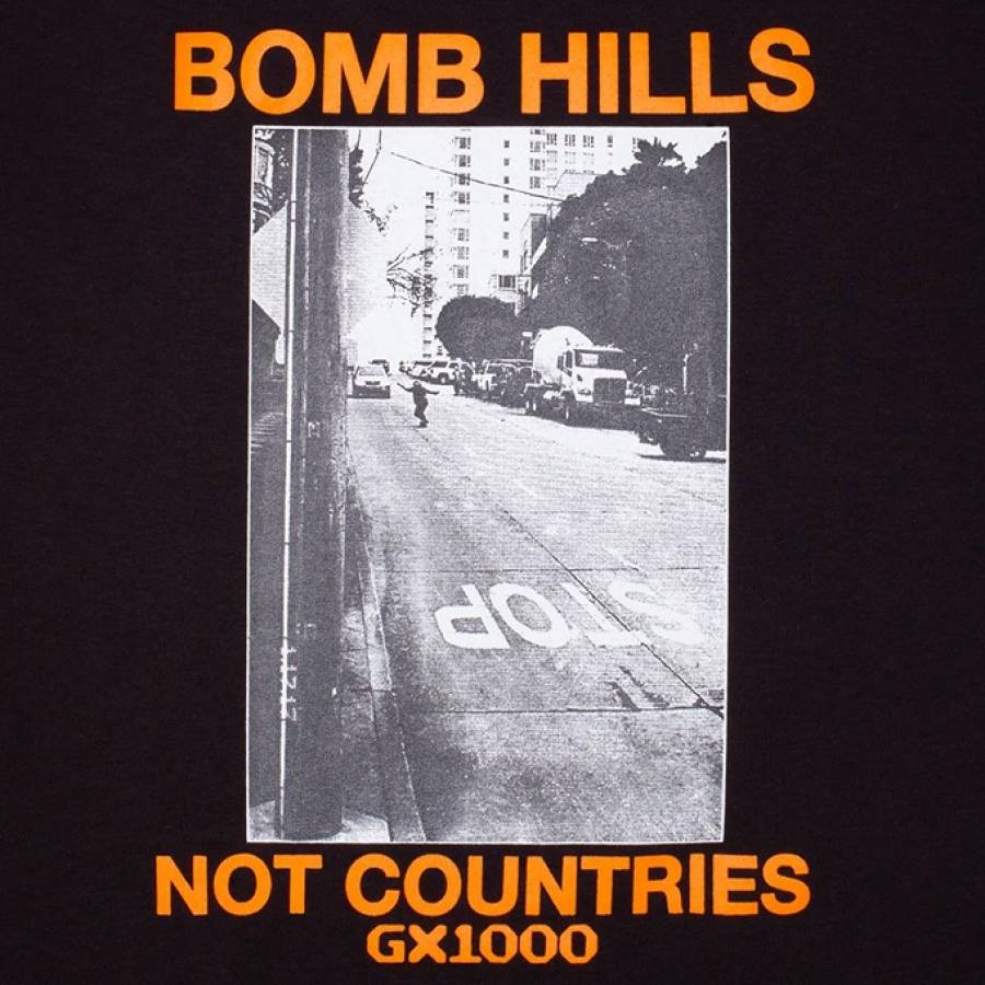GX1000 Bomb Hills Not Countries T-Shirt - Black / Orange