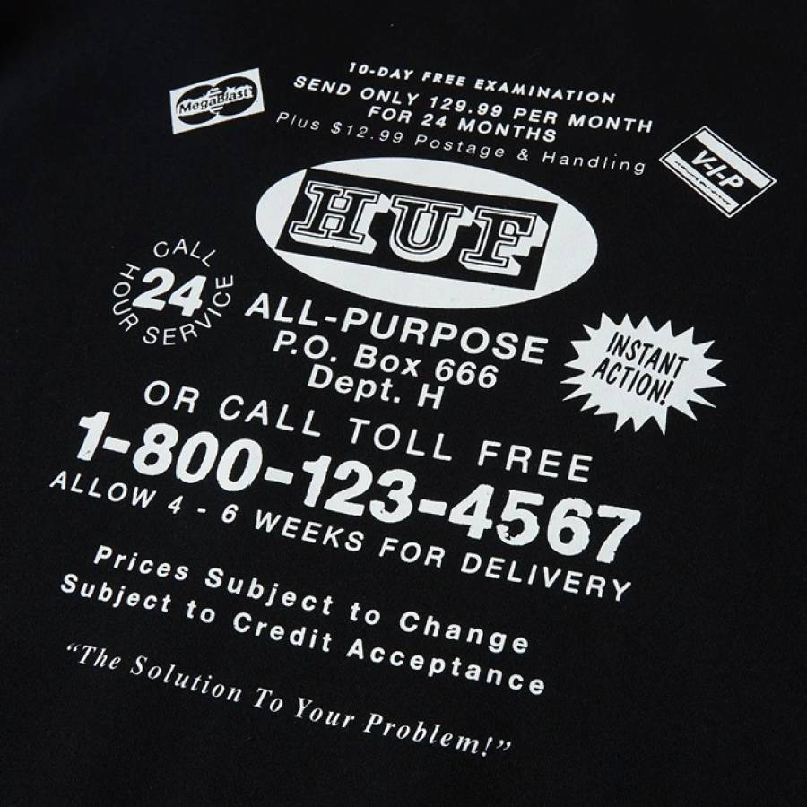 HUF As Seen On TV Crewneck Sweatshirt - Black