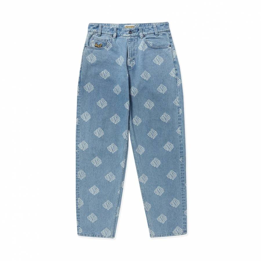 Huf Cromer Print Pant - Blue Denim Wash