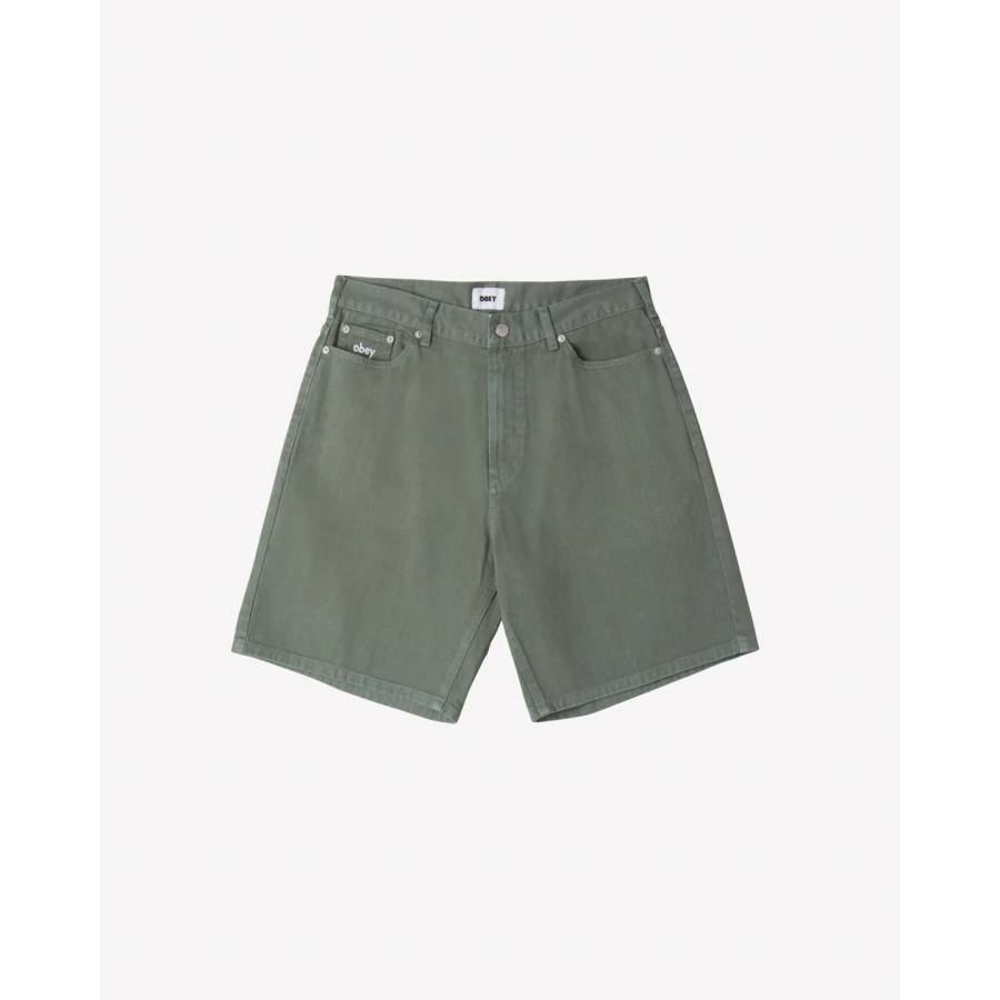 Obey Bigwig Baggy Denim Shorts - Laurel Wreath