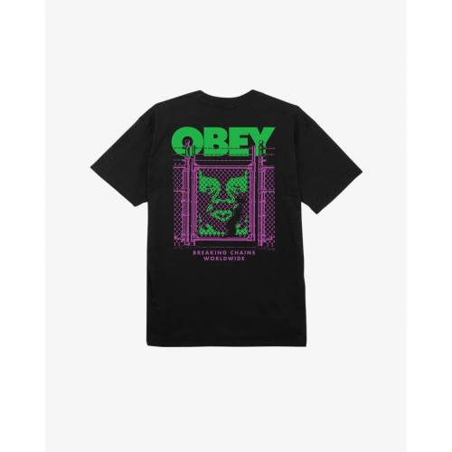 Obey Chain Link Fence Icon Classic T-Shirt - Black
