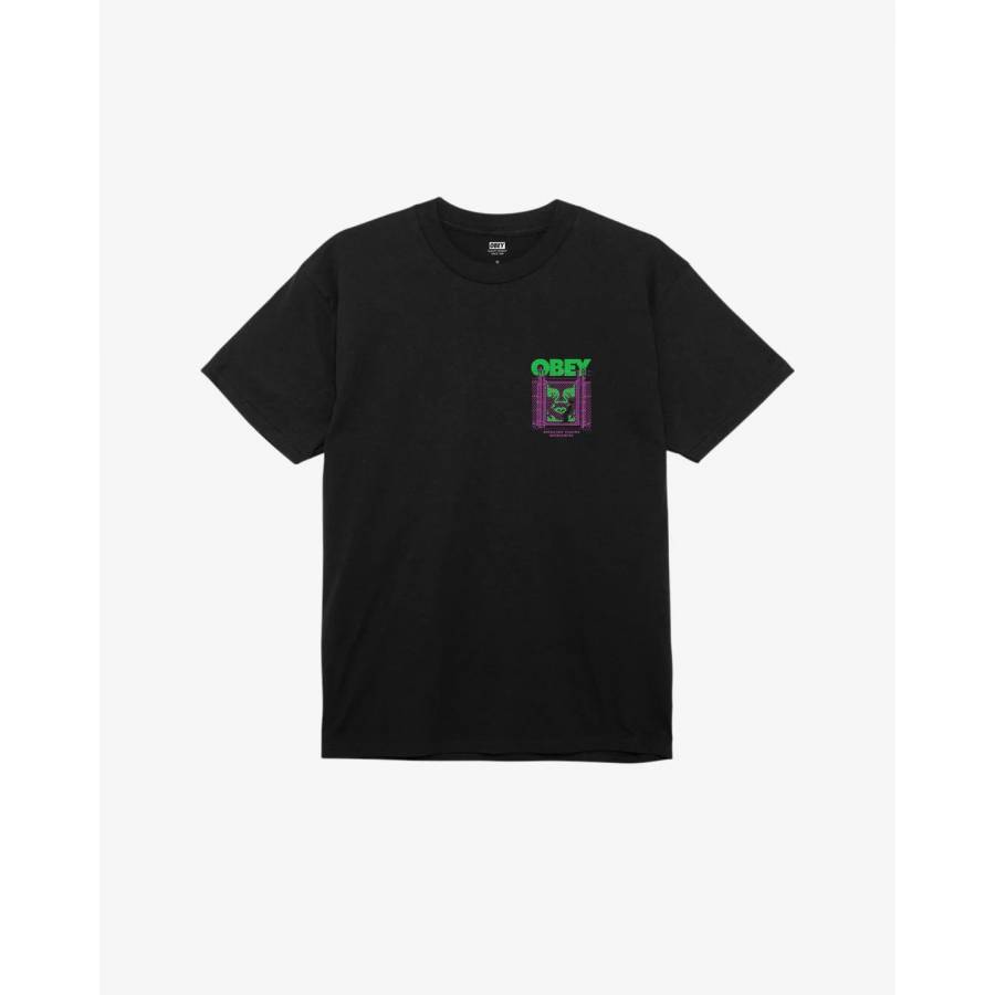 Obey Chain Link Fence Icon Classic T-Shirt - Black