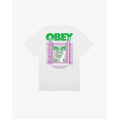 Obey Chain Link Fence Icon Classic T-Shirt - White