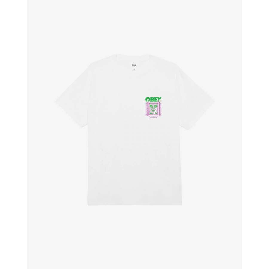 Obey Chain Link Fence Icon Classic T-Shirt - White