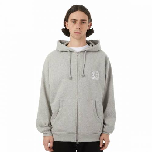 Rassvet Small Logo Zipped Hoodie - Grey Melange