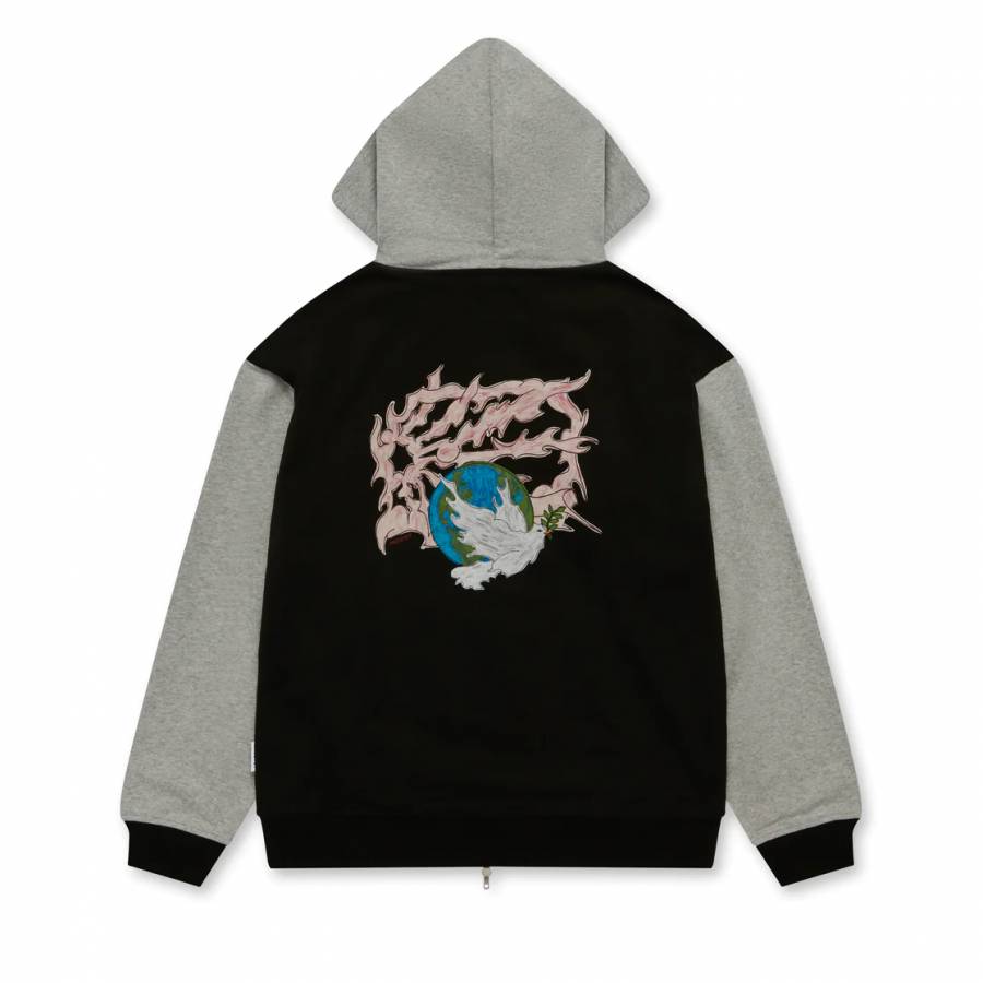 Rassvet Peace Dove Zipped Hoodie - Black