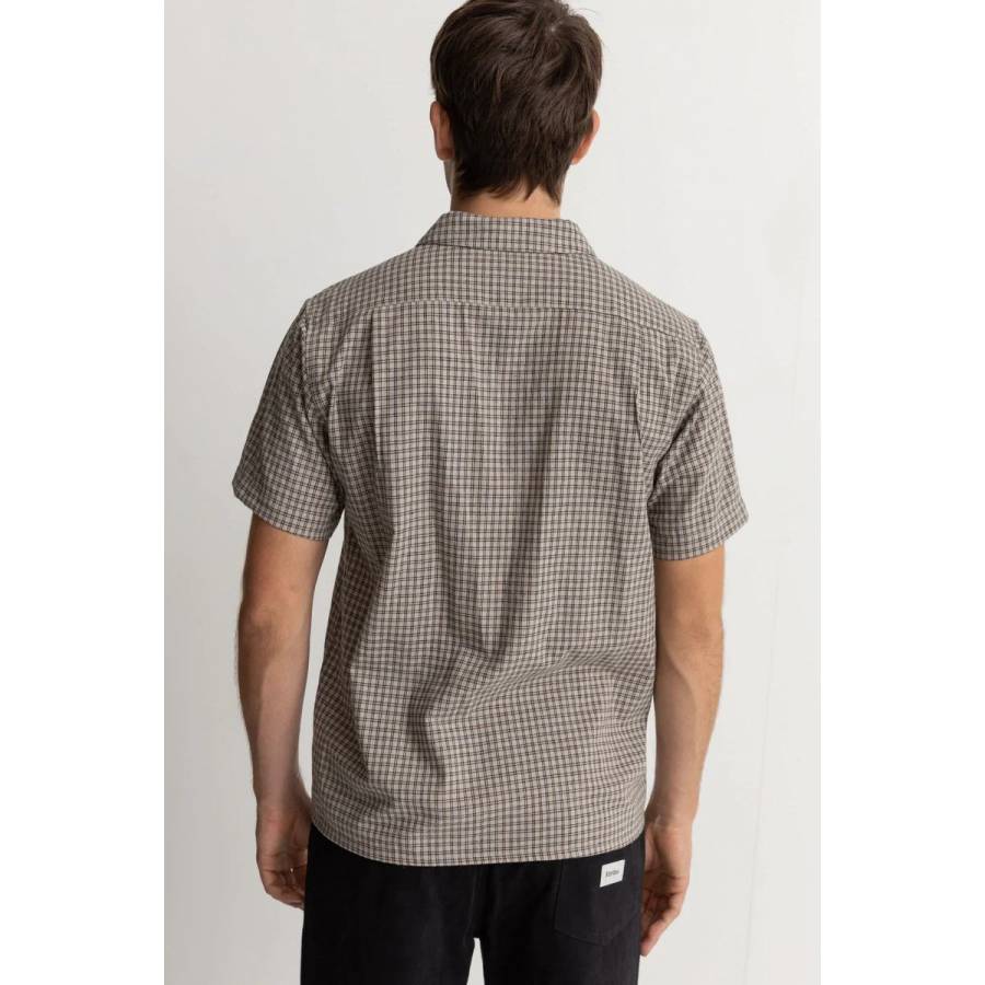 Rhythm Linen Check SS Shirt - Sand