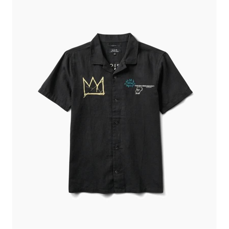 Roark Gonzo Camp Collar Shirt - Basquiat / Black