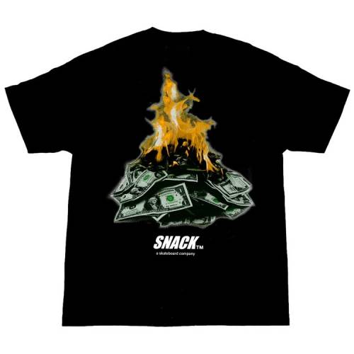 Snack Burning Money T-Shirt - Black