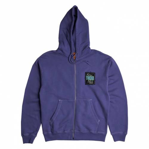 Token Opinion Contrast Zip Hoodie - Indigo