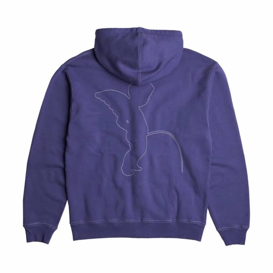 Token Opinion Contrast Zip Hoodie - Indigo