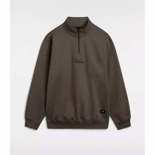 Vans Scripted Loose Fleece Quarter Zip - Bungee Cord