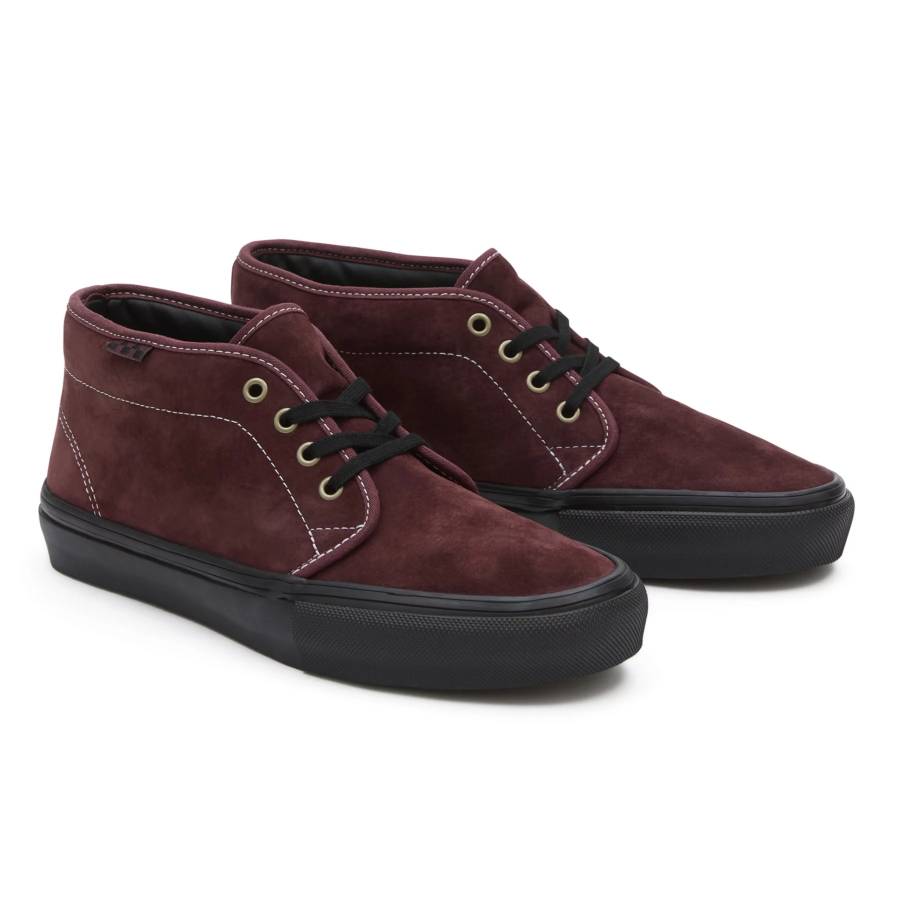 Vans Skate Chukka Shoes - Dark Red / Black