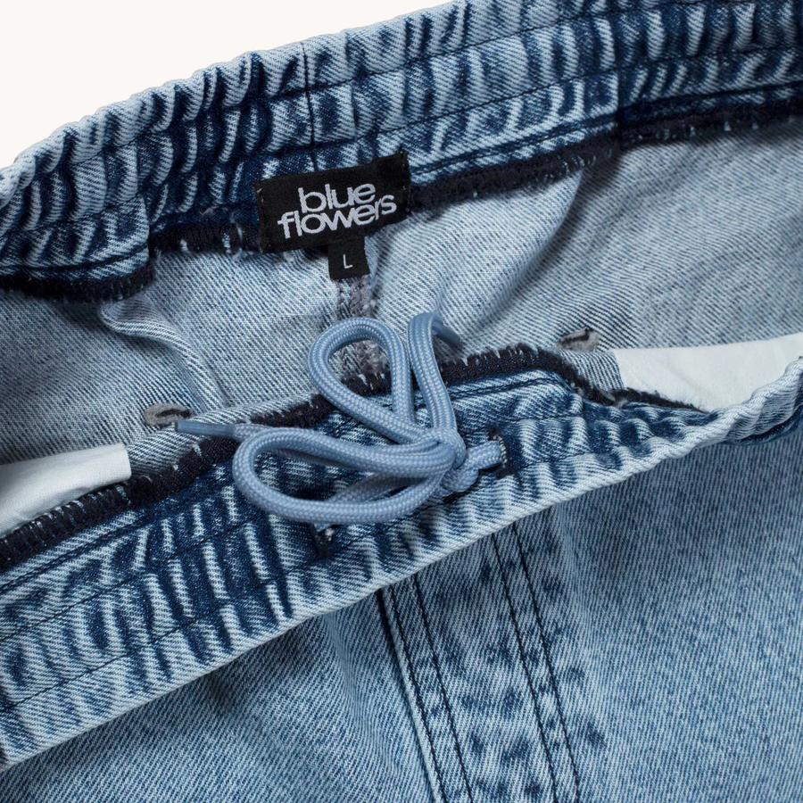 Blue Flowers Cruiser Denim Shorts - Washed Blue