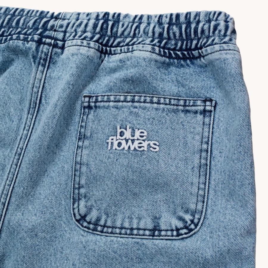 Blue Flowers Cruiser Denim Shorts - Washed Blue