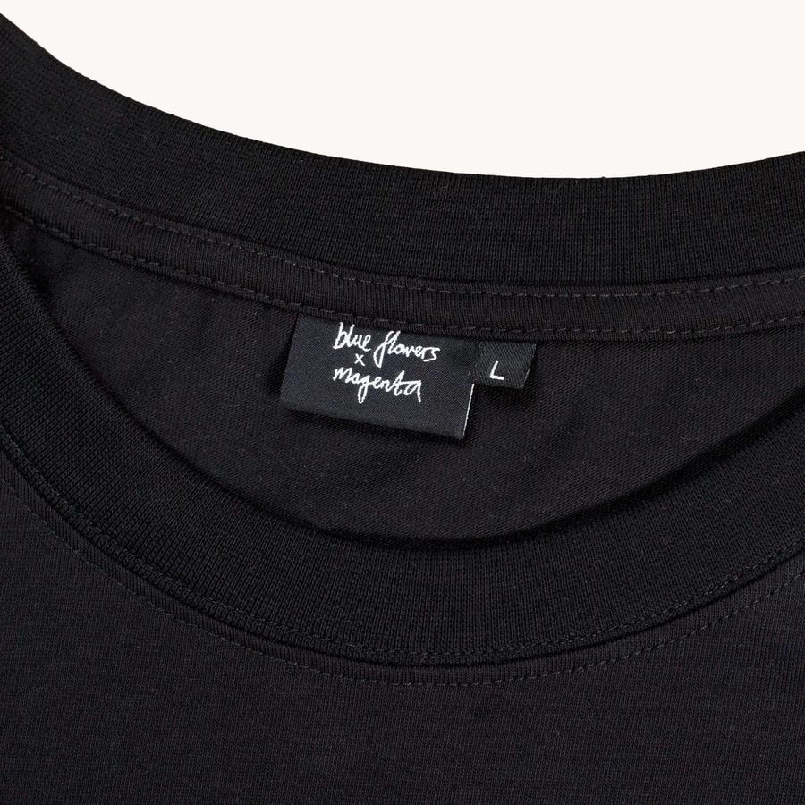 Blue Flowers X Magenta T-Shirt - Black