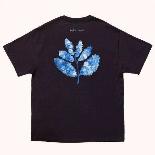 Blue Flowers X Magenta T-Shirt - Black