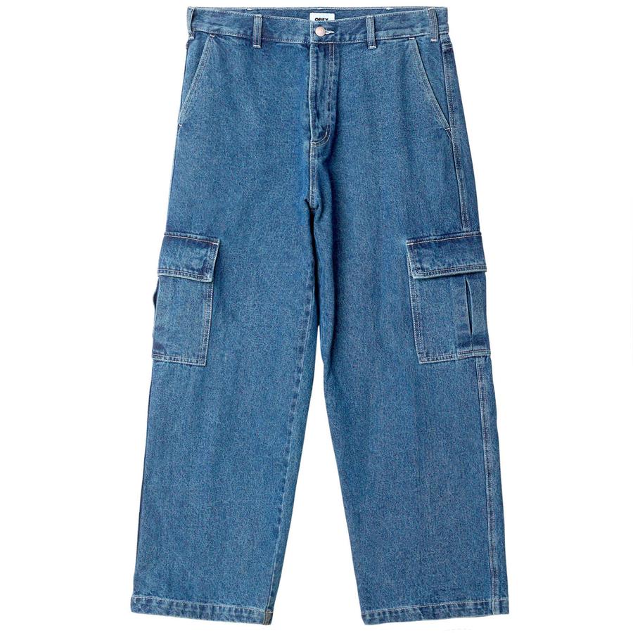 Obey Bigwig Cargo Denim Pant - Light Indigo