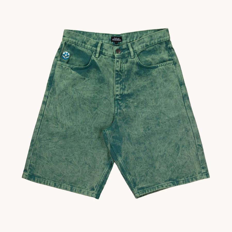 Blue Flowers Evolve Shorts - Eco Green Wash