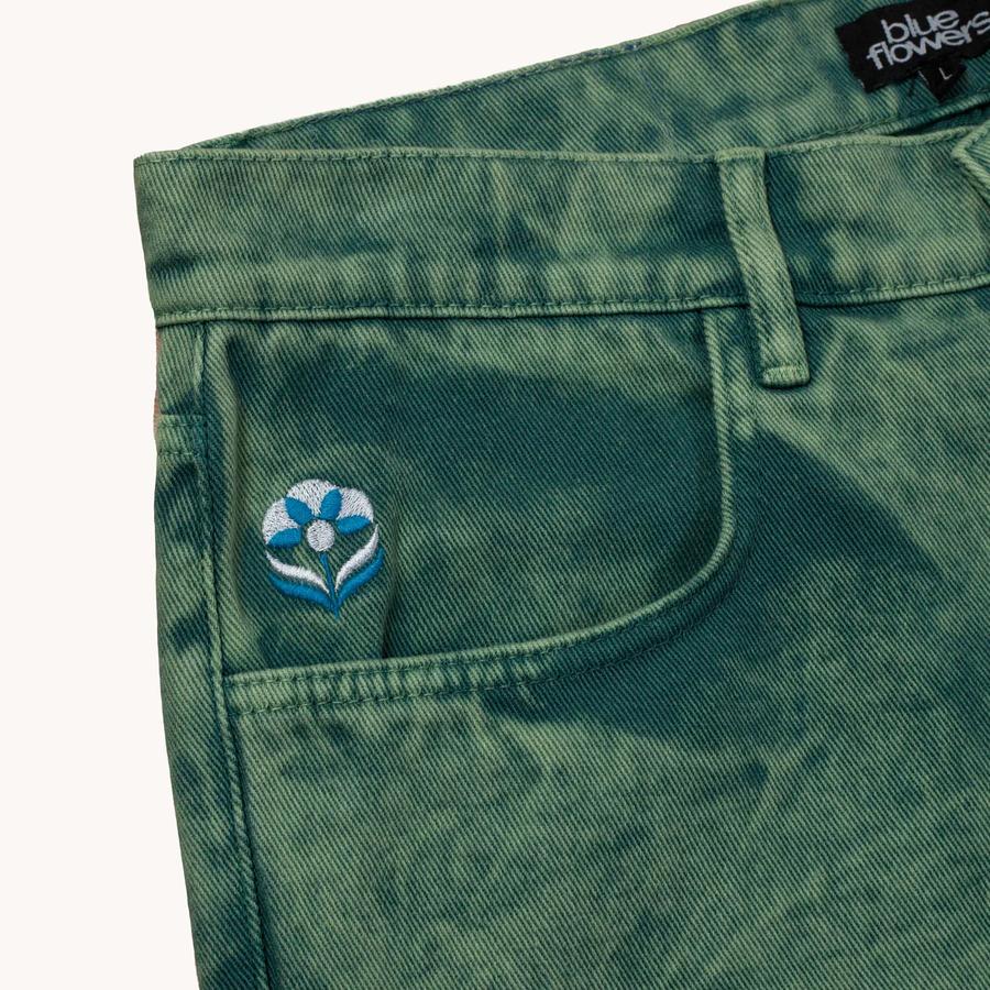 Blue Flowers Evolve Shorts - Eco Green Wash