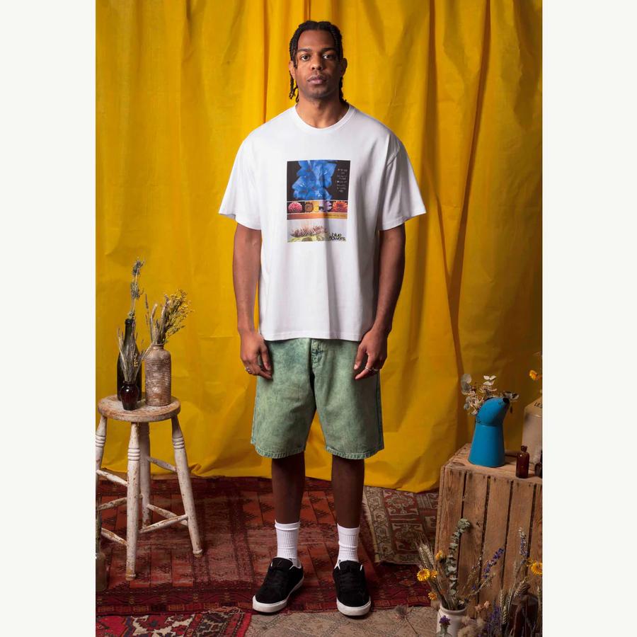 Blue Flowers Evolve Shorts - Eco Green Wash