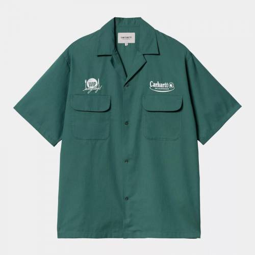 Carhartt WIP S/S Deli Shirt - Rainforest / White
