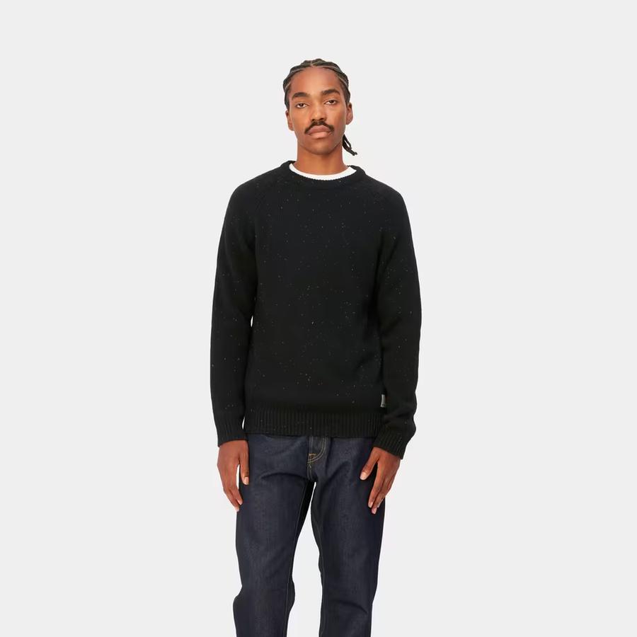 Carhartt WIP Anglistic Sweater - Speckled Black