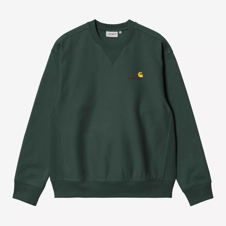 Carhartt WIP American Script Sweatshirt - Kale Gre...