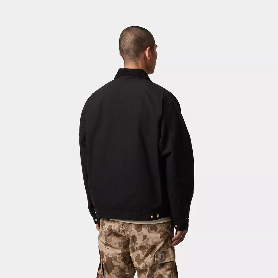 Carhartt WIP OG Detroit Jacket - Black / Black (Aged Canvas)