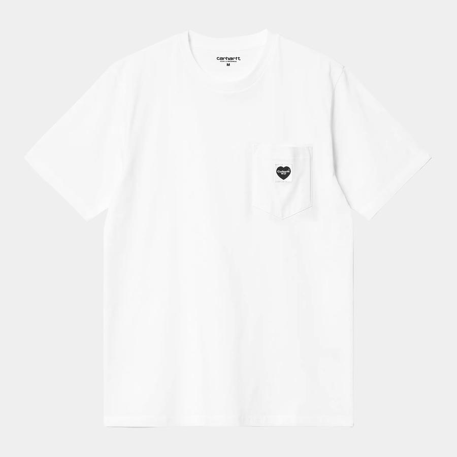 Carhartt WIP S/S Pocket Heart T-Shirt - White / Bl...