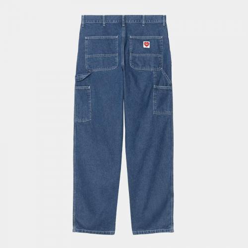 Carhartt WIP Single Knee Pant Heart Label - Blue (Stone Washed)