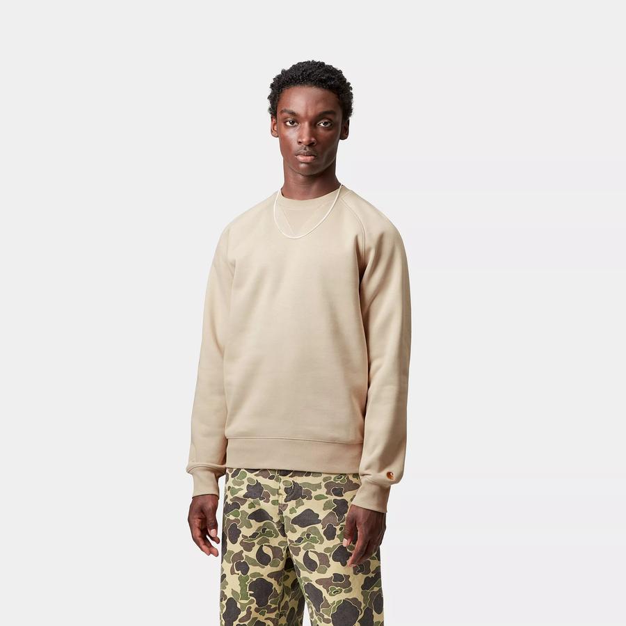 Carhartt WIP Chase Sweatshirt - Fleur De Sel / Gold
