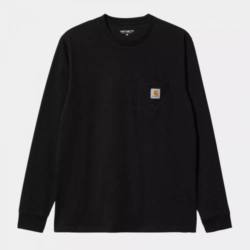 Carhartt WIP L/S Pocket T-Shirt - Black / Gold