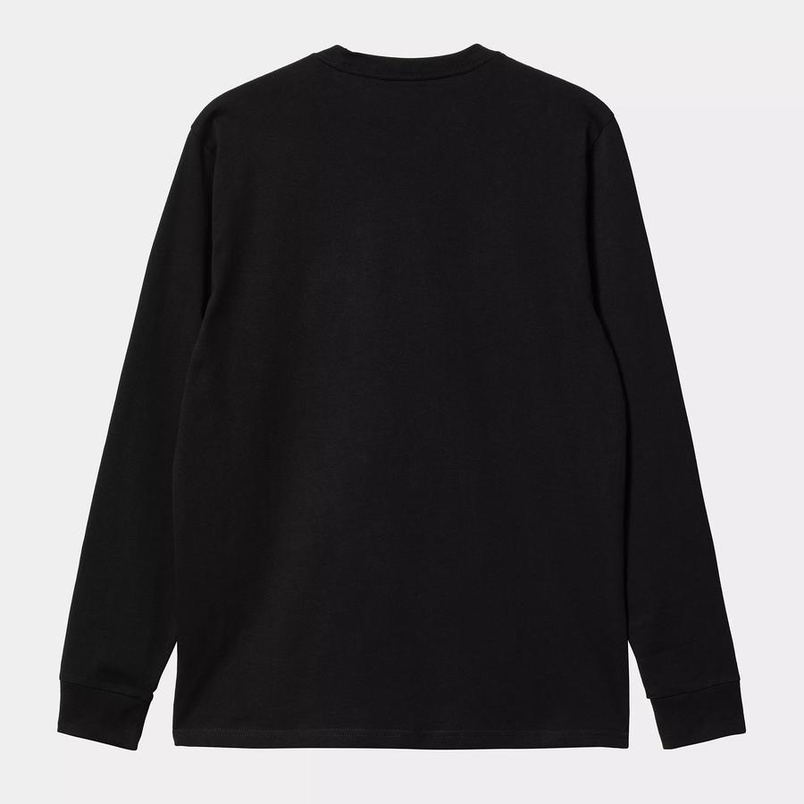 Carhartt WIP L/S Pocket T-Shirt - Black / Gold