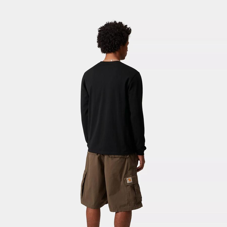Carhartt WIP L/S Pocket T-Shirt - Black / Gold