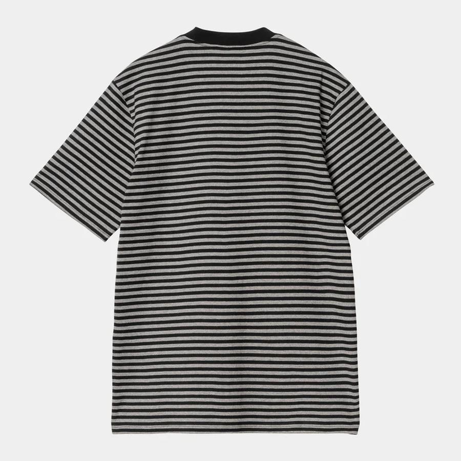 Carhartt WIP S/S Verner Stripe Pocket T-Shirt - Black / Dark Grey Heather