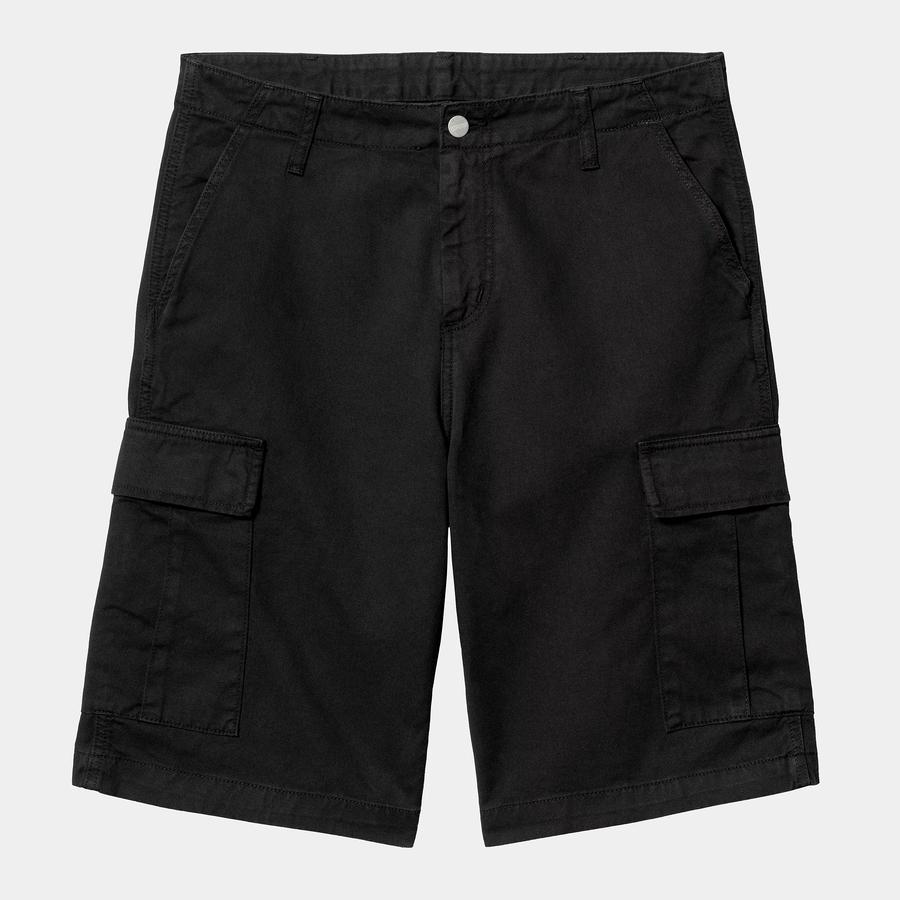 Carhartt WIP Regular Cargo Short - Black (Garment Dyed)