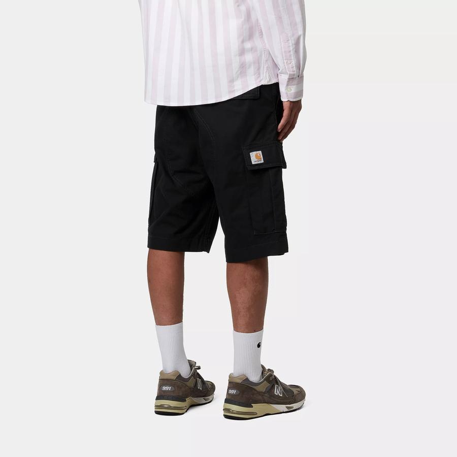 Carhartt WIP Regular Cargo Short - Black (Garment Dyed)