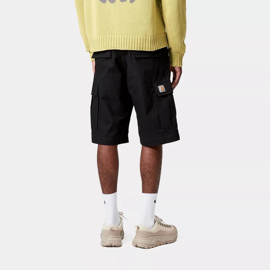 Carhartt WIP Regular Cargo Short - Black (Rinsed)