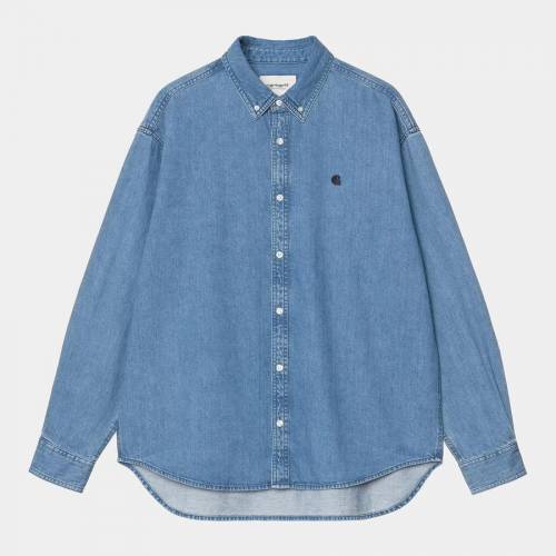 Carhartt WIP L/S Lucas Shirt - Blue (Stone Washed)