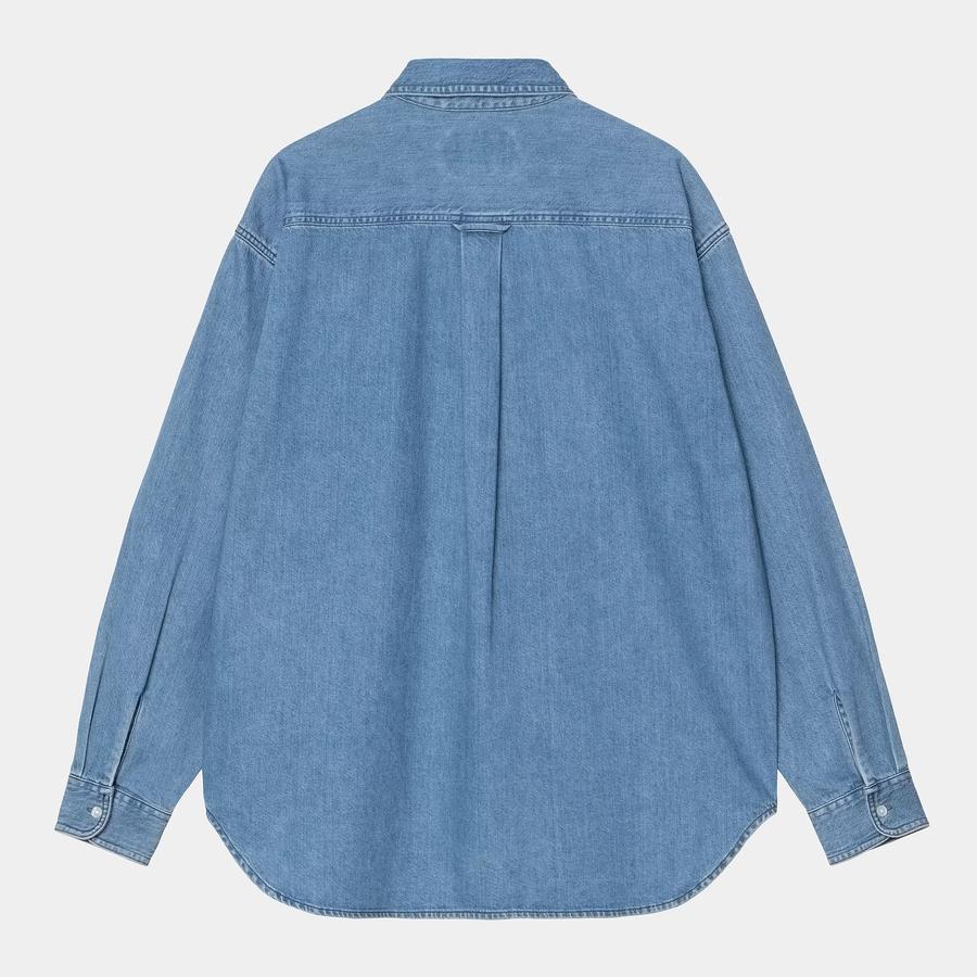 Carhartt WIP L/S Lucas Shirt - Blue (Stone Washed)