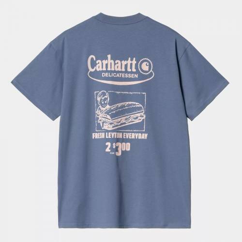 Carhartt WIP S/S Catalogue T-Shirt - Blue Iris / Air Pink