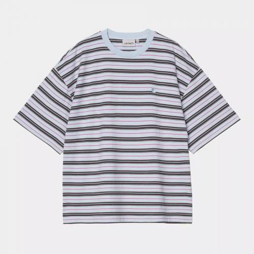 Carhartt WIP S/S Nathan Stripe T-Shirt - Air Sky