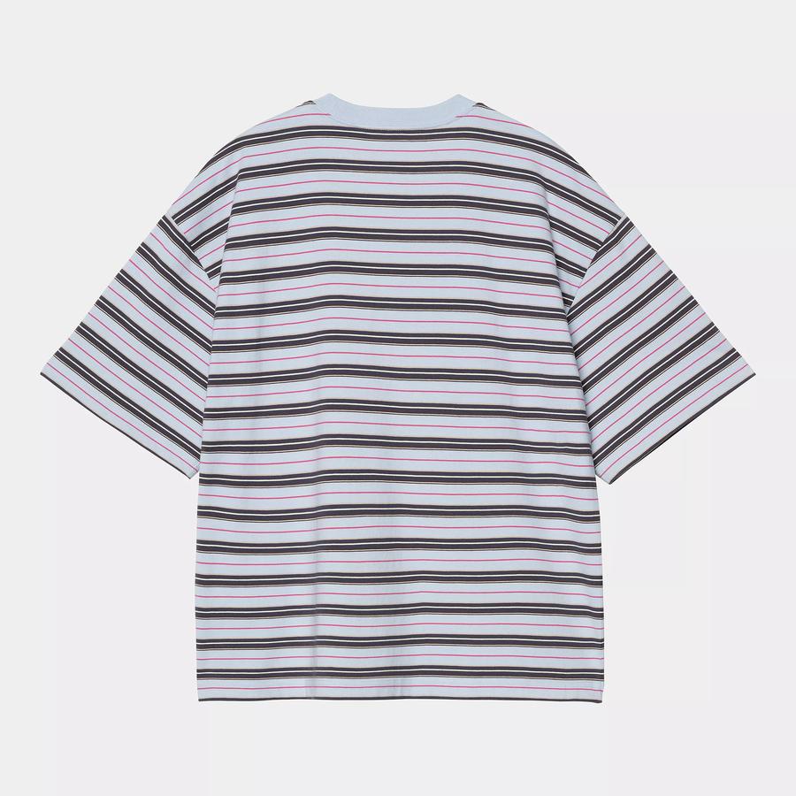 Carhartt WIP S/S Nathan Stripe T-Shirt - Air Sky