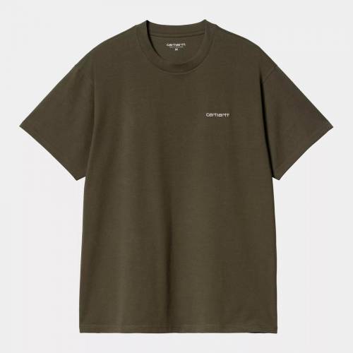 Carhartt WIP S/S Script Embroidery T-Shirt - Turtle / Air Pink