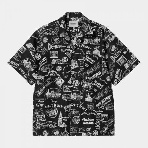 Carhartt WIP S/S State Souvenir Shirt - Black / Wax