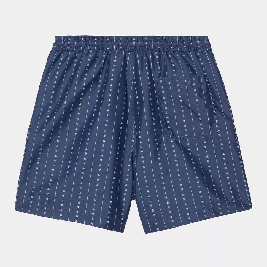 Carhartt WIP Slater Swim Trunks - Heart C Stripe Ink / Natural